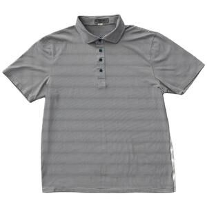G/Fore Polo Shirt Golf Performance Short Sleeve Striped Black Men's Size Large